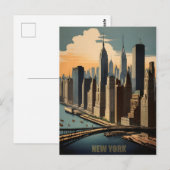 New York vintage poster Briefkaart (Voorkant / Achterkant)