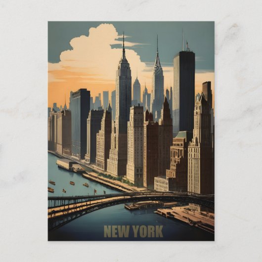 New York vintage poster Briefkaart (Voorkant)
