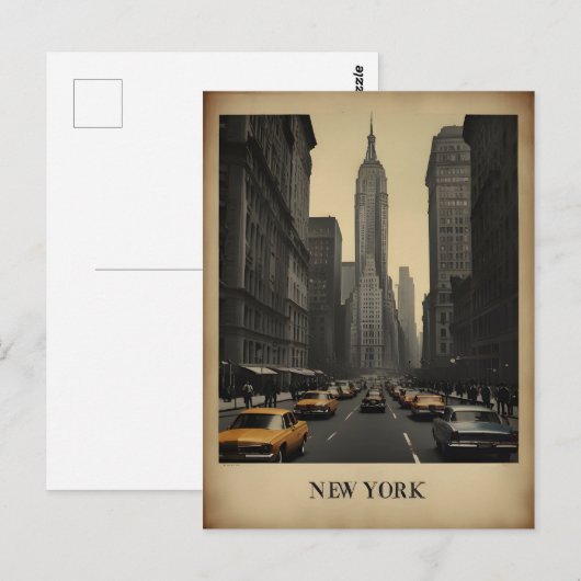 New York vintage poster Briefkaart (Voorkant / Achterkant)