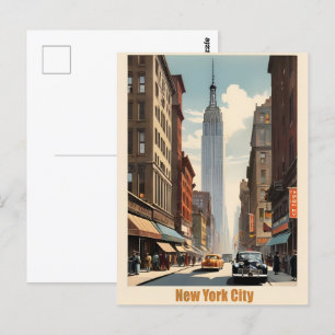 New York vintage poster Briefkaart