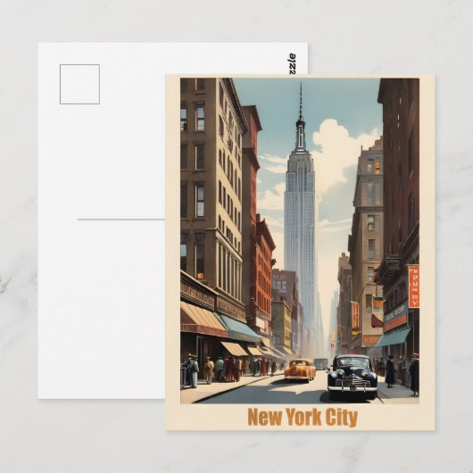 New York vintage poster Briefkaart (Voorkant / Achterkant)