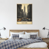 New York vintage poster Canvas Afdruk (Insitu (Slaapkamer))