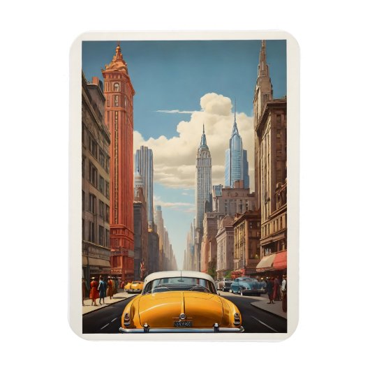 New York vintage poster Magneet (Verticaal)