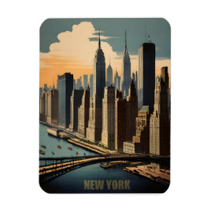 New York vintage poster Magneet