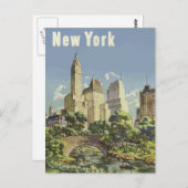 New York vintage-reis Briefkaart (Voorkant / Achterkant)