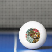 New York vintage reizen poster. Pingpongbal (Net)