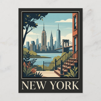 New York Vintage Retro Reizen Briefkaart