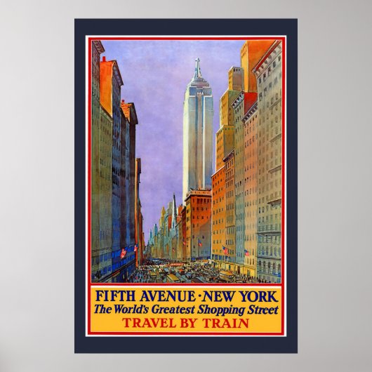 New York Vintage Travel Poster (Voorkant)