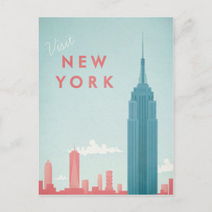 New York Vintage Travel Poster - Art Briefkaart
