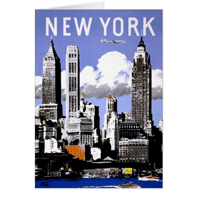 New York Vintage Travel Poster teruggezet (Voorkant)