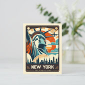 New York | Vintage van patriottische spirit Briefkaart (Staand voorkant)