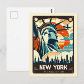 New York | Vintage van patriottische spirit Briefkaart (Voorkant / Achterkant)