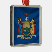 New York vlag Metalen Ornament (Rechts)
