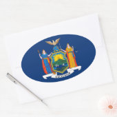 New York vlag Ovale Sticker (Envelop)