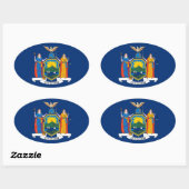 New York vlag Ovale Sticker (Vel)