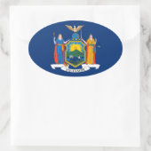 New York vlag Ovale Sticker (Tas)