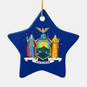 New York-vlag, The Empire State, Amerikaanse kolon Keramisch Ornament