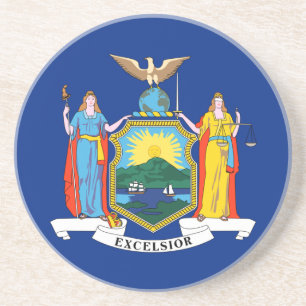 New York-vlag, The Empire State, Amerikaanse kolon Zandsteen Onderzetter