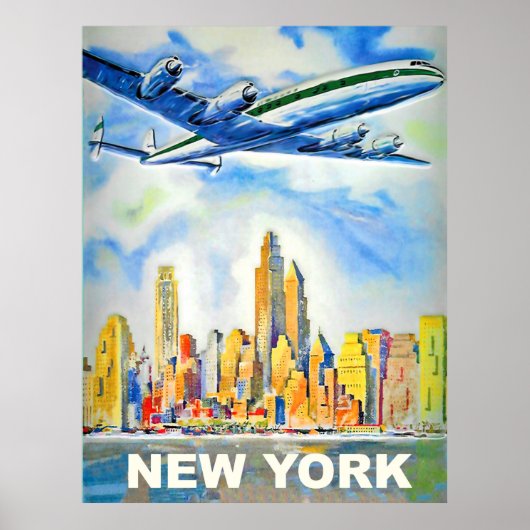 New York,  vliegreizen Poster (Voorkant)
