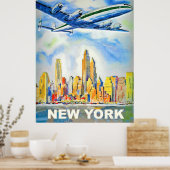 New York,  vliegreizen Poster (Keuken)