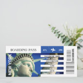 New York vliegtuig boarding pass uitje weekend Kaart (Staand voorkant)