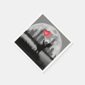 NEW YORK Volle Maan Meisje Hart Ballon Papier Serv Servet (Hoek)