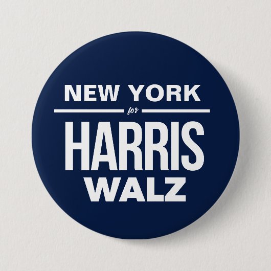 New York voor Harris Walz Ronde Button 7,6 Cm (Voorkant)