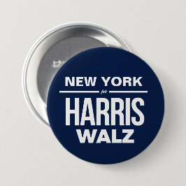 New York voor Harris Walz Ronde Button 7,6 Cm