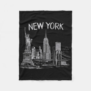 New York Voor Mannen Vrouwen Ny Stad Vintage Stede Fleece Deken