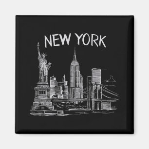 New York Voor Mannen Vrouwen Ny Stad Vintage Stede Magneet