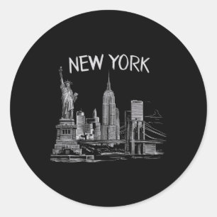 New York Voor Mannen Vrouwen Ny Stad Vintage Stede Ronde Sticker