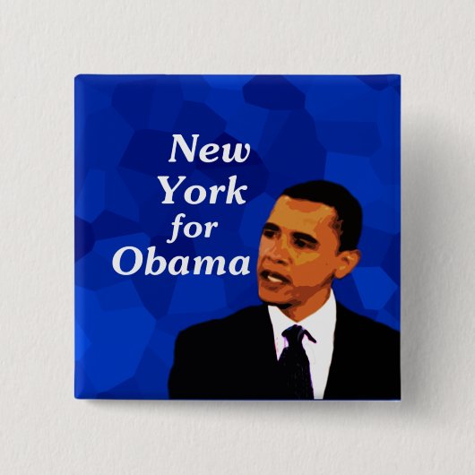 New York voor Obama Vierkante Button 5,1 Cm (Voorkant)
