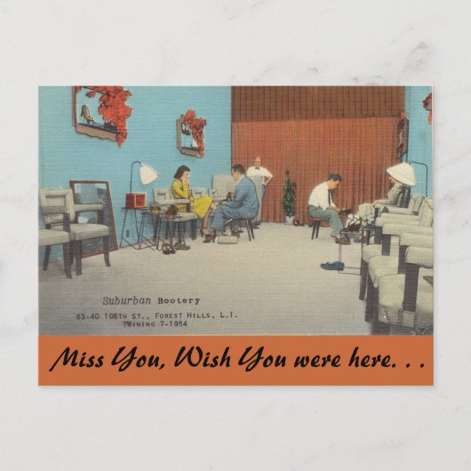 New York, voorstedelijke bootery, Forest Hills Briefkaart (Voorkant)