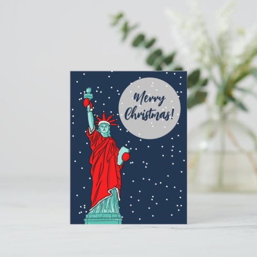 New York Vrije kerstwinter Briefkaart (Staand voorkant)