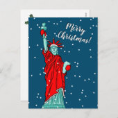 New York Vrijheids kerstcadeautje in beweging Feestdagenkaart (Voorkant / Achterkant)