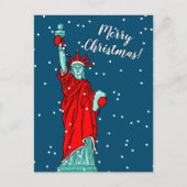New York Vrijheids kerstcadeautje in beweging Feestdagenkaart (Voorkant)