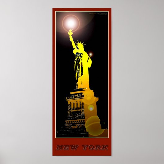 New York Vrijheidsbeeld - 03 - reisaffiche Poster (Voorkant)