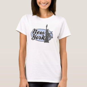 New York, Vrijheidsbeeld; Blue Chevron T-shirt