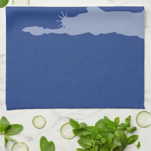 New York, Vrijheidsbeeld; Blue Chevron Theedoek (Gevouwen)