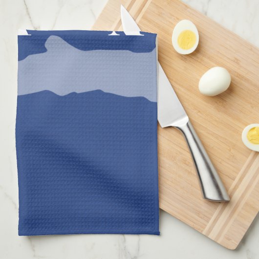 New York, Vrijheidsbeeld; Blue Chevron Theedoek (Quarter Fold)