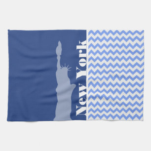 New York, Vrijheidsbeeld; Blue Chevron Theedoek