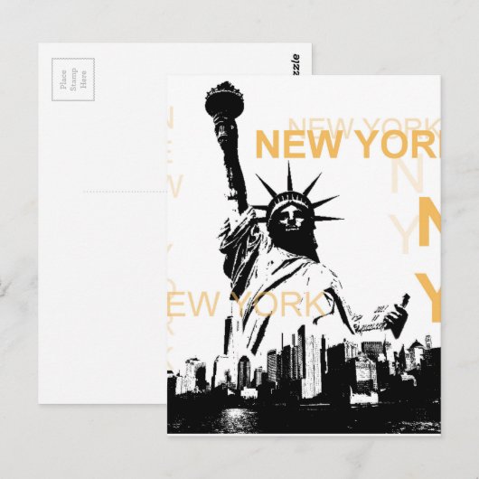 New York Vrijheidsbeeld Briefkaart (Voorkant / Achterkant)