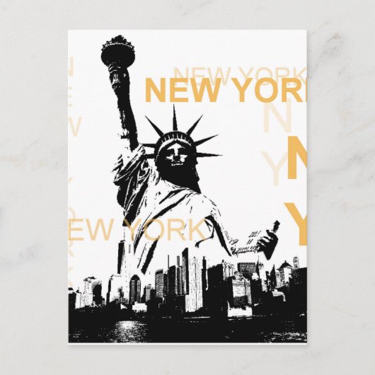 New York Vrijheidsbeeld Briefkaart (Voorkant)