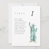 New York Vrijheidsbeeld Bruiloft Zittingkaart (Voorkant)