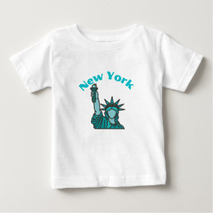 New York Vrijheidsbeeld in Blauwgroen T-Shirt