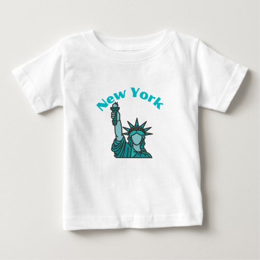 New York Vrijheidsbeeld in Blauwgroen T-Shirt (Voorkant)