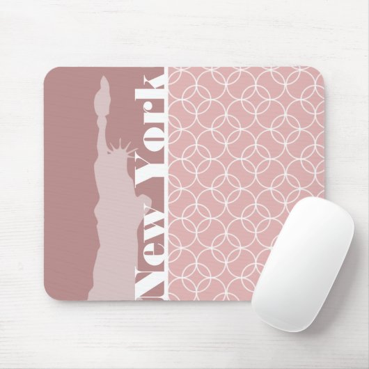 New York, Vrijheidsbeeld Mauve Circles Muismat (Met muis)