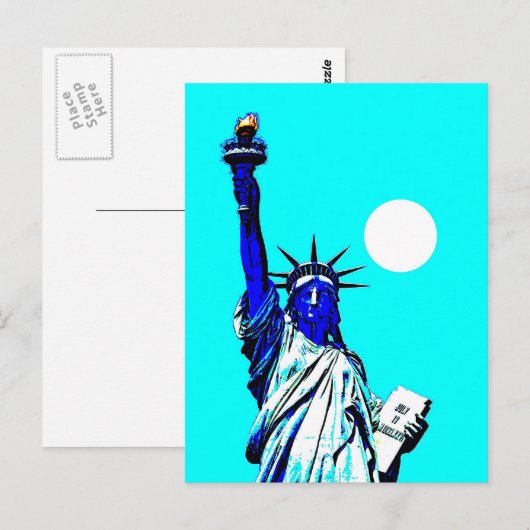New York Vrijheidsbeeld Pop Art Briefkaart (Voorkant / Achterkant)