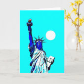 New York Vrijheidsbeeld Pop Art Kaart (Gele Bloem)