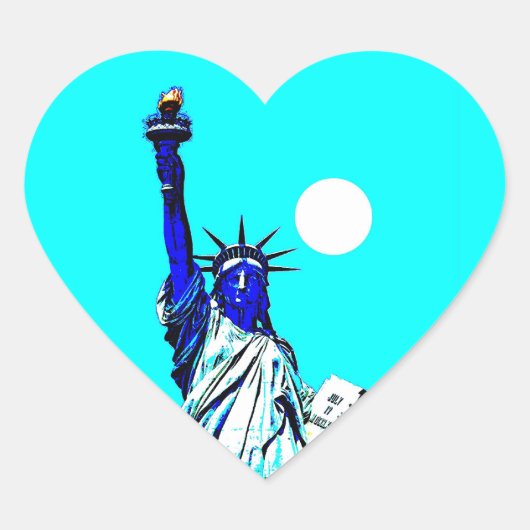 New York Vrijheidsbeeld Pop Kunst Hart Sticker (Voorkant)
